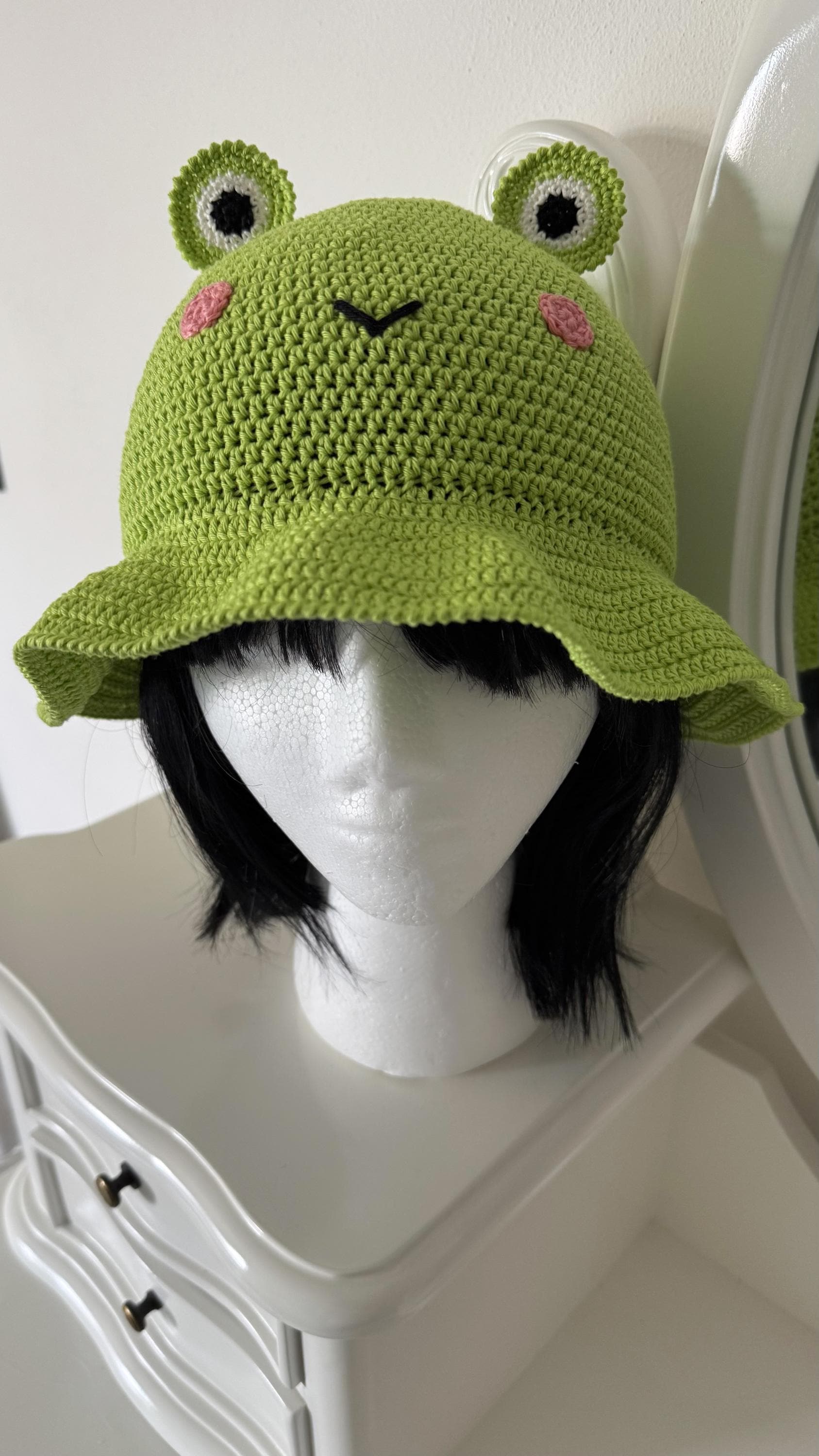 ハット PaRappa the RapperxWDS(Frog)BUCKET HAT Handmade Crochet Frog Bucket Hat - Etsy