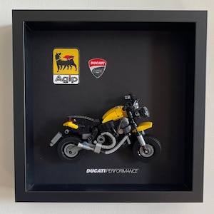 Ducati Course Scrambler Brick Model fiets, uniek frame
