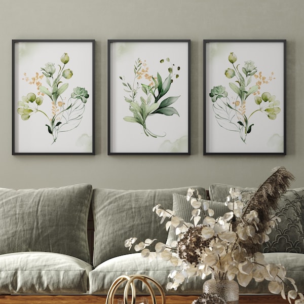 Pflanzen Wanddekoration|Wandposteridee|Wohnzimmer Interieuridee|Grünes Raumdesign|Wandgestaltung mit Pflanzen|Zimmerpflanzen als Dekoration