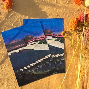 Woljeonggyo bridge- GYEONGJU- Carte postale A6+ South Korea co'- Impression d'art - Illustration digitale/Art print - wall art deco - cadeau