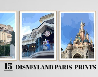 15 DISNEYLAND PARIS PRINTS | Digital download | Print at home