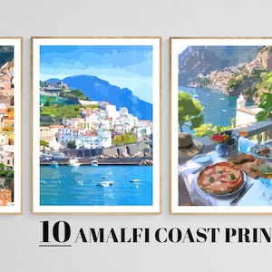 10 AMALFI COAST PRINTS | Digital download | Print at home | Amalfi, Positano, Ravello, Capri and Sorrento inspired | Italy | Italian prints