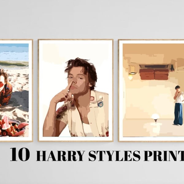 10 HARRY STYLES PRINTS | Digital download | Print at home | Harry styles gifts | Harry styles fans | Harry styles merch | Merchandise