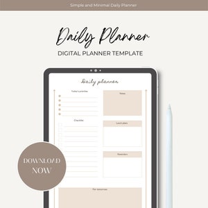 Daily planner, Printable Planner, Instant Download, Minimalistic Planner, Neutral Daily Planner, To Do List, Productivity Planner