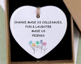 La casualidad nos hizo colegas, la diversión y la risa nos hicieron amigos, regalo de amistad, regalo de colega, regalo de despedida, regalo de jubilación, adorno de cerámica