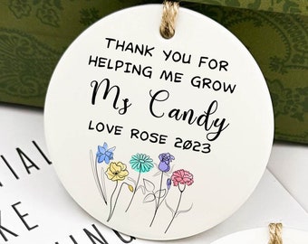 Thank You for Helping Me Grow, Personalized Teacher Gift, Teacher Appreciation, End of Year, Personalized, Gifts, Ideas, Daycare