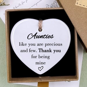 Kostbare Tante Danke Keramik Geschenk, Tanten wie Sie sind wertvoll und nur wenige, Dankeschön Geschenk, Keramikverzierung, Herz Plaque / Schild