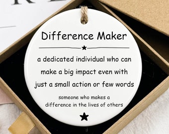 Difference Maker Definition, Appreciation Gift, Coworker Gift, Office Gift, Work Gift, Personalized Appreciation Gift, Ceramic Sign