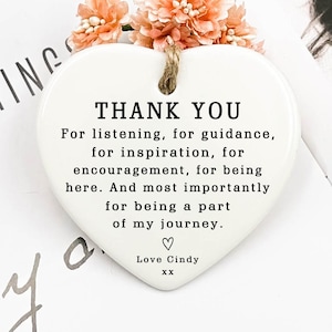 Thank You Keepsake, Personalised Thank You Gift, To Say Thank You, Ceramic Heart Keepsake, Thank You Present, Gift For Friend, Coworker Gift image 1