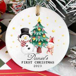 Baby&#39;s First Christmas Keepsake Bauble Ceramic Ornament, Baby&#39;s First Christmas Decoration, Baby&#39;s 1st Xmas Bauble, Baby Christmas Gift