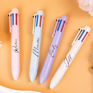 Multi Color Ballpoint Pen, 6 in 1 Multi-color Pen, Candy Color Pen, Cute Pen, Kids Gift, Writing, Drawing Pen, School, Office Stationery