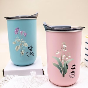 Personalisierte Edelstahlbecher, Kaffeetasse, Brautjungfer Vorschlag Geschenk, Bachelorette, Benutzerdefinierte Bechergläser, Thermoskanne Reiseflasche
