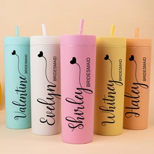 Personalized Custom Tumbler, Bridesmaid Tumbler with Straw, Beach Cup, Bachelorette Party, Bridal Party, Wedding Tumbler, Birthday Cup