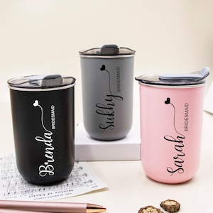 Personalized Tumbler, Bridesmaid Tumbler with Lid, Bachelorette Party, Wedding Party Gifts, Customized Bridal Cup, Beach Cup