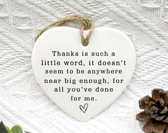 Danke, Andenken, personalisiertes Dankeschön-Geschenk, Geschenk, um Danke zu sagen, Keramik-Herz-Andenken, Dankeschön