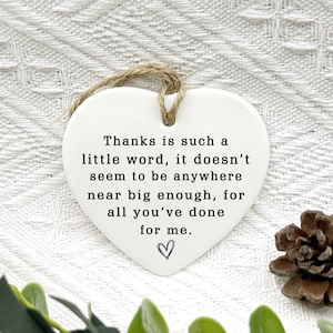Thank You Keepsake, Personalised Thank You Gift, Gift To Say Thank You, Ceramic Heart Keepsake, Thank You Present