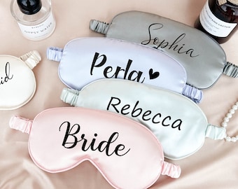 Personalized Sleep Mask, Silky Cute Bridesmaid Gift, Pajamas Robe Party and Bridal Party Gift, Personalized Gift for Her, Bridal Party Gift