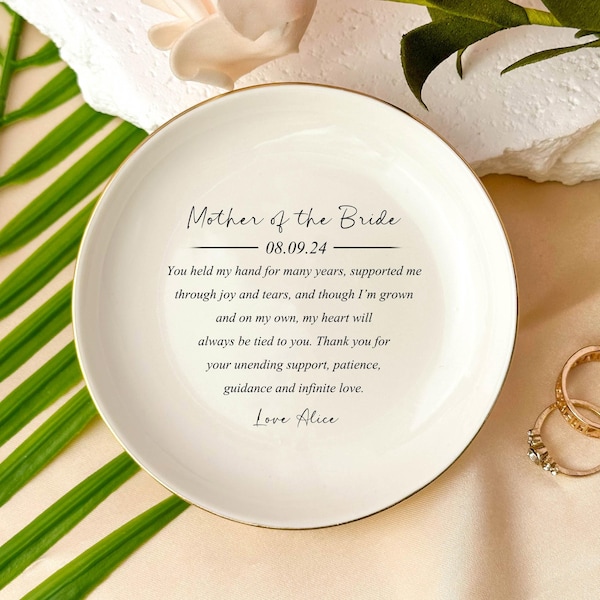 Bride Mom Gift for Mother of the Bride, Gift from Bride, Gift Form Daughter, Ring Dish Wedding Gift,To My Mother on My Wedding Day,Ring Dish