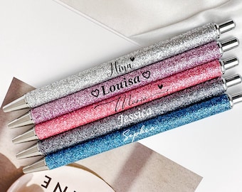 Personalized Glitter Pens, Custom Decal Name Pens, Sparkle Pens, Office Pens, Back to School, Teacher Appreciation Gift, Bridesmaid Gift