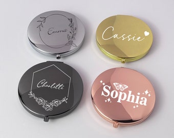 Personalized Compact Mirror, Custom Pocket Mirror, Birthday Gifts, Gifts for Best Friend, Bridal Party Gift, Wedding Gift, Gift Under 10