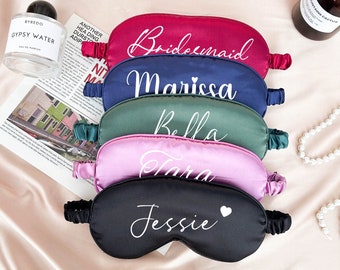 Personalized Sleep Eye Mask, Custom Eye Mask, Bridesmaid Gift, Bachelorette Party Gift, Custom Satin Eye Mask, Personalized Wedding Favor