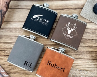 Personalized Flask for Men, Leather Flask, Flask Personalized, Flask Leather, Flasks, A Gift for Him