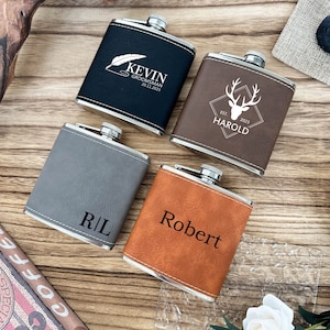 Personalized Flask for Men, Leather Flask, Flask Personalized, Flask Leather, Flasks, A Gift for Him