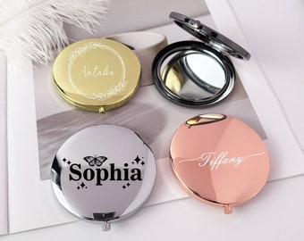 Gepersonaliseerde mooie compacte spiegel cadeau voor bruiloft, luxe zakspiegel voor bruidsmeisje geschenken, gepersonaliseerde compacte spiegel, cadeau voor haar