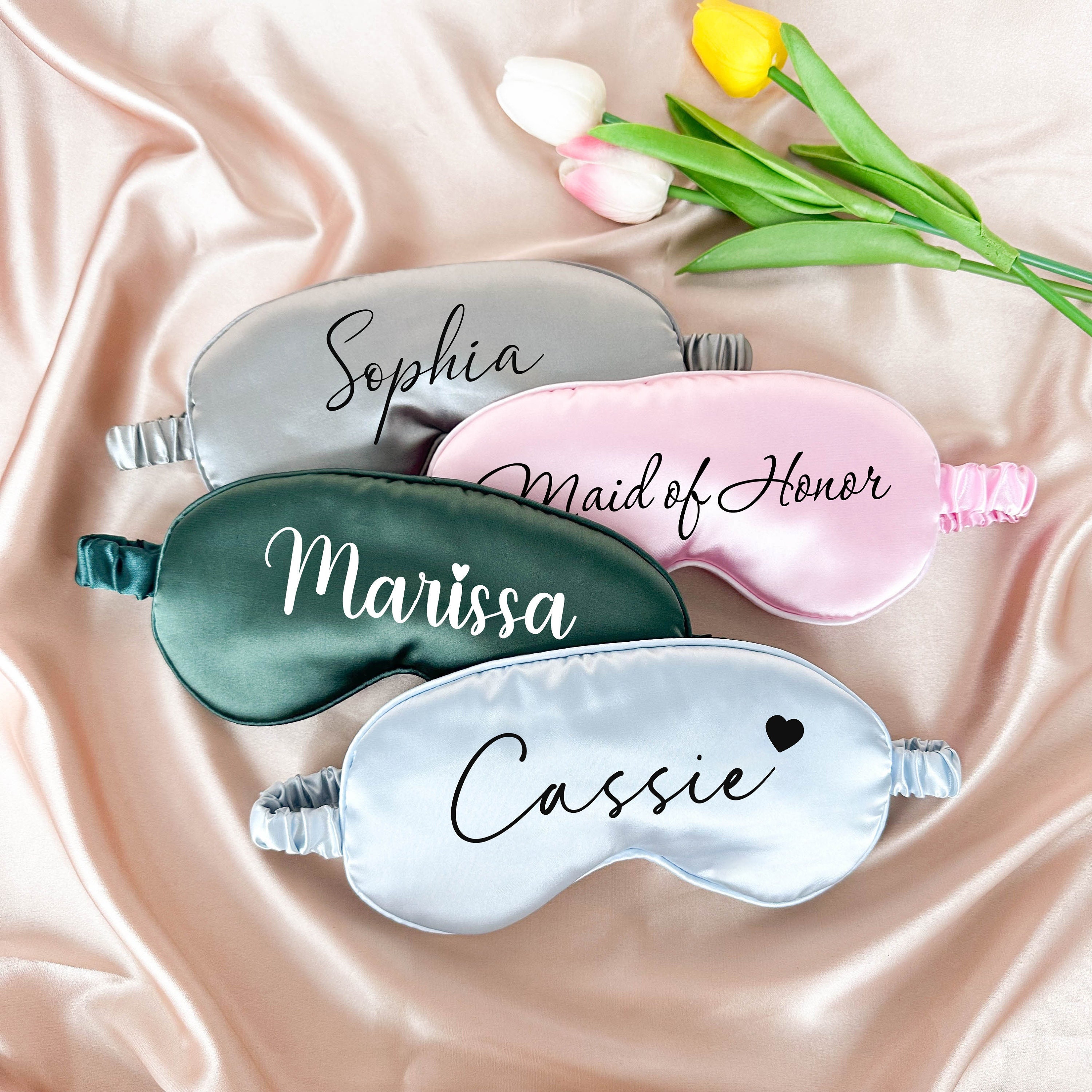 Personalized Eye Mask, Bridesmaid Gift, Bridal Party Gift, Sleep Mask, Personalized Wedding Favor, Silky Satin Mask, Bachelorette Party