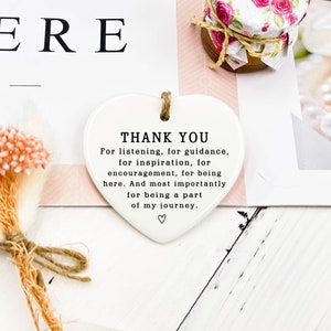 Thank You Keepsake, Personalised Thank You Gift, To Say Thank You, Ceramic Heart Keepsake, Thank You Present, Gift For Friend, Coworker Gift image 5