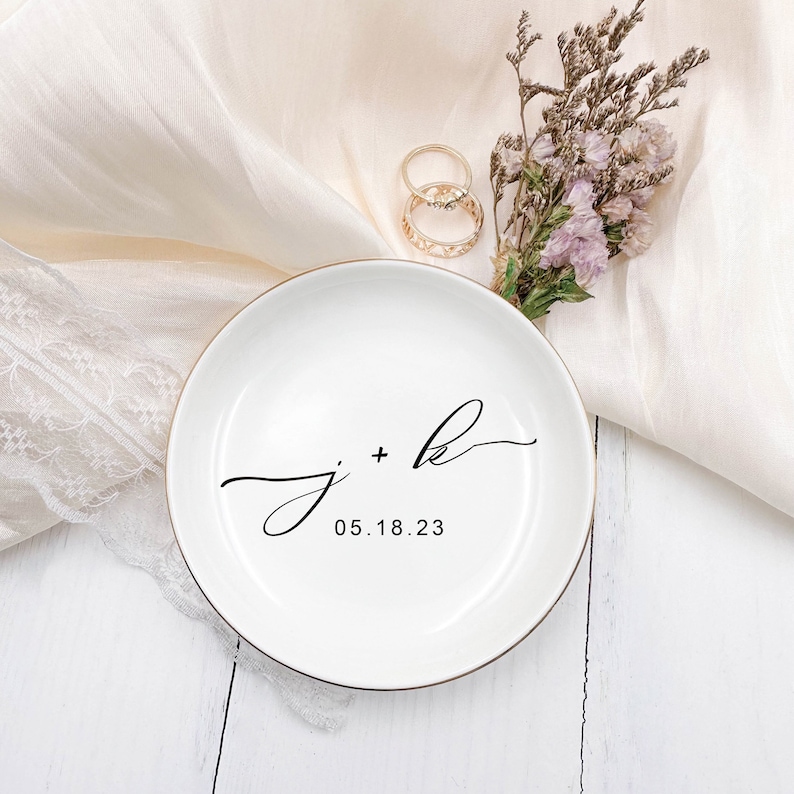 Wedding Gifts for Couple, Personalized Ring Dish, Couples Gift, Bridal Shower Gift, Personalized Engagement Gift for Bride, Ring Dish image 1