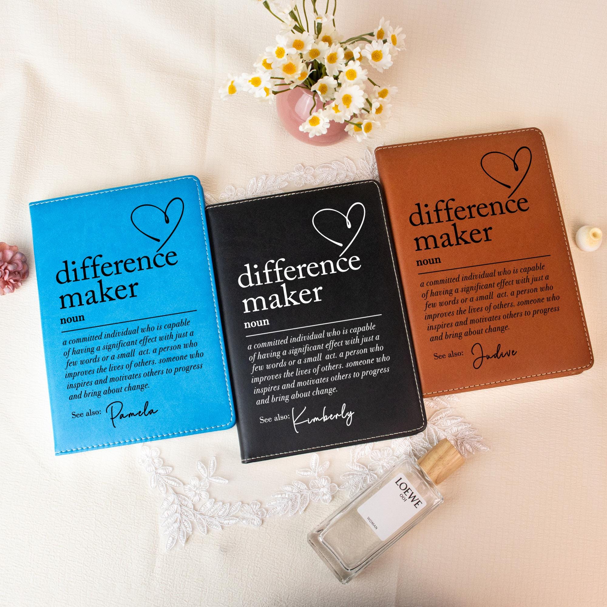 Difference Maker Gift Ideas Personalized Difference Maker Journal For  Mentor/difference Maker Gift Male Teacher Appreciation Gifts