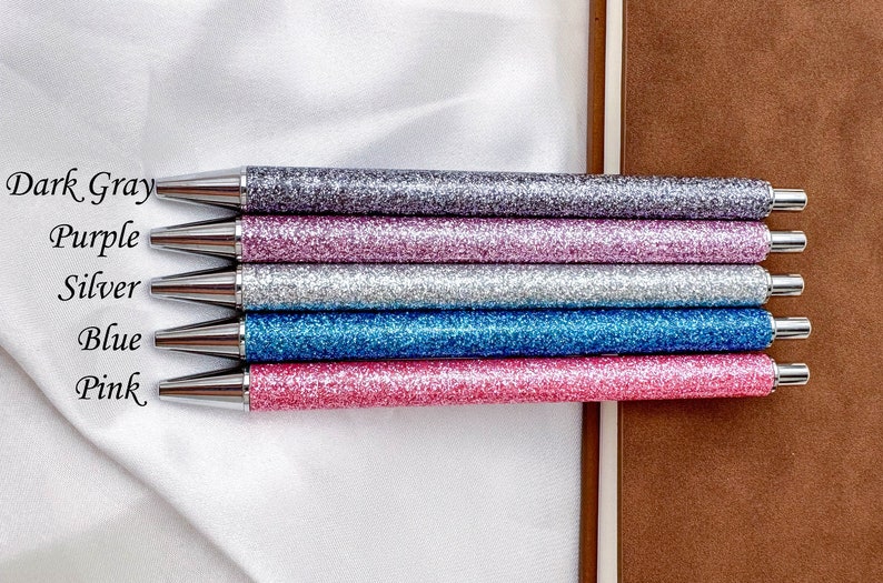 Personalized Glitter Refillable Pen Retractable Gel Pen Etsy UK