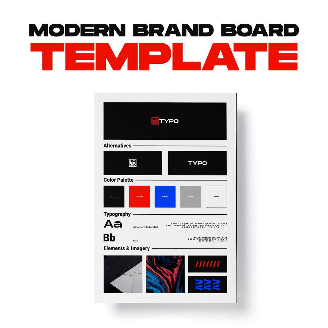 Modern Brand Board Template, Illustrator Template, Very Easy to Use ...