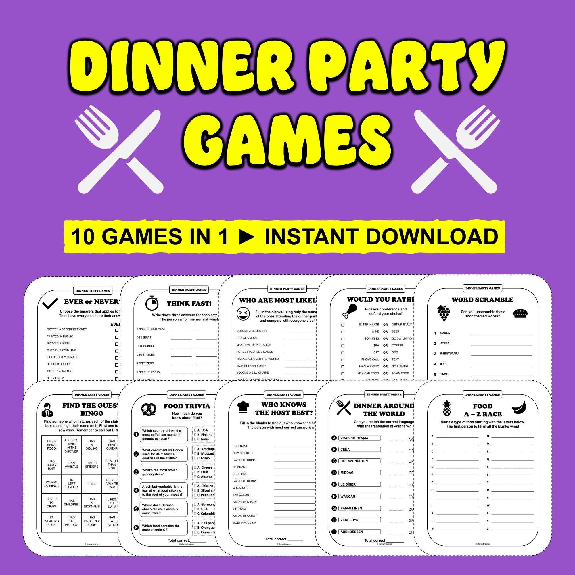 Icebreaker Games Bundle Ice Breaker Games Ice Breaker Questions Office  Party Games Happy Hour Games Printable Games ICE01 