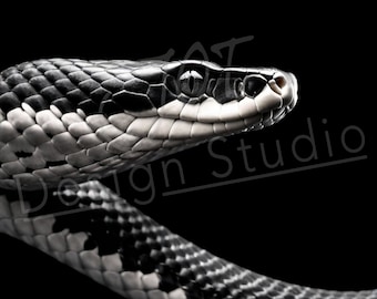 Artistic Snake PNG / PNG Laser Engraving file for slate / Digital Design / Wildlife / Animal Life / Laser ready / Snake engraving / Reptile