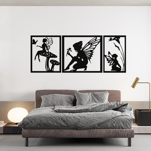 Fairy Dxf archivos Fairy Laser Cut Fairy Svg archivo para Cricut Fairy Metal Wall Art Fairy Cnc Project Fairy Vector Cut Fairy Wall Decor