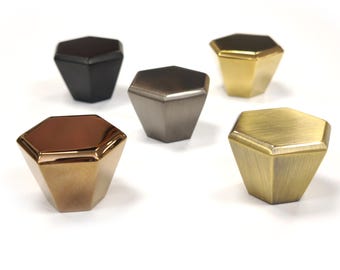 Unlacquered Solid Brass Diamond Cabinet Knobs - Luxury Handles