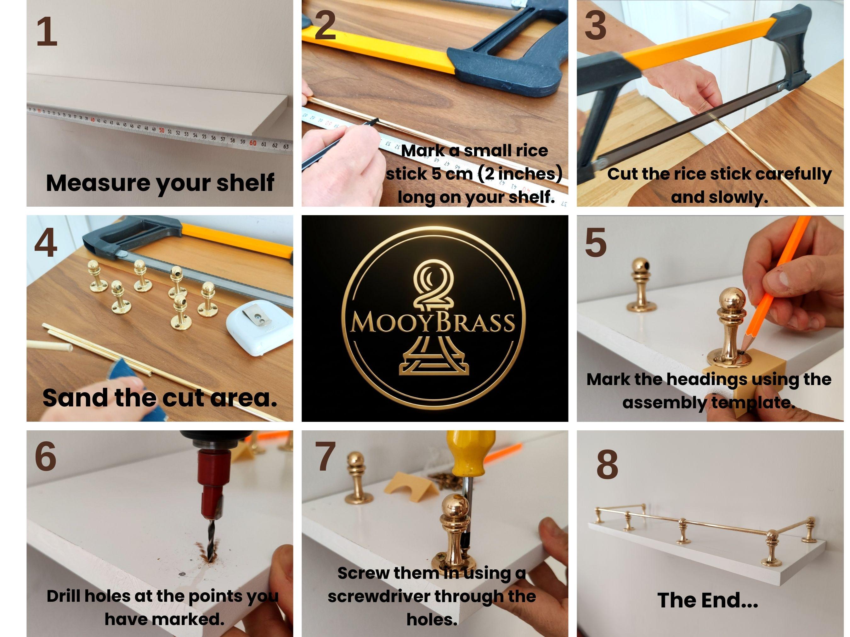 Unlacquered Brass Gallery Rail / Bookshelf Tipping Rail - Etsy