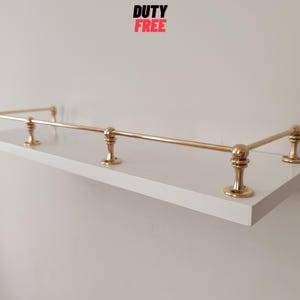 Unlacquered Brass Gallery Rail / Bookshelf Tipping Rail