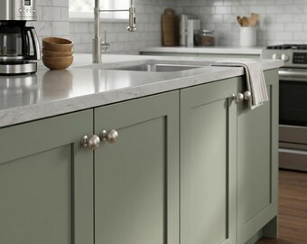 Solid Brass Round Knobs - Kitchen Cabinet Knobs