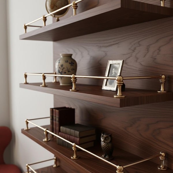 Brass Gallery Rail - Brass Shelf Tipping