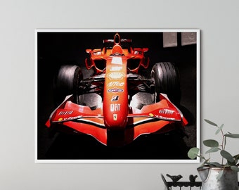 Downloadable Vintage F1 Wandkunst, Formel 1 Wandkunst, druckbare Malerei von f1 Auto, Ferrari f1 Wandkunst, vintage f1 druckbare Malerei