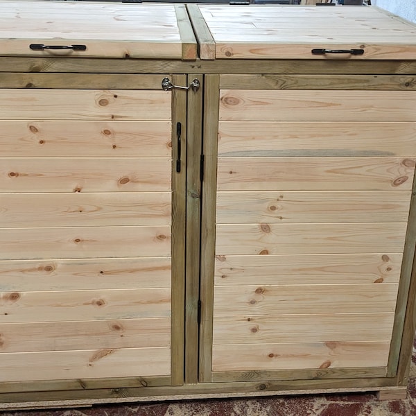 Double Wheelie Bin Storage Cabinet