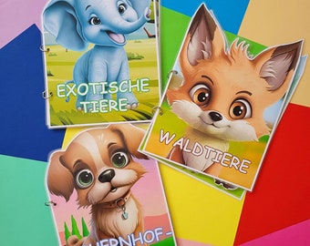 Tieren, Busy Book Deutsch, Spielbuch für Kinder, Montessori Entwicklung Buch