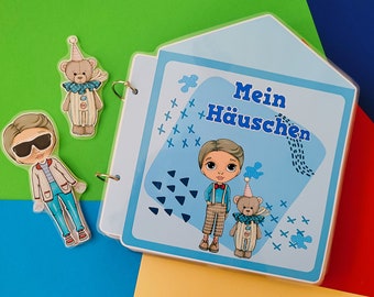 Puppenhaus, Busy Book Deutsch, Spielbuch für Kinder, Montessori Entwicklung Buch