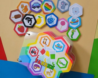 Colours, Busy Book Deutsch, Montessori Development Book