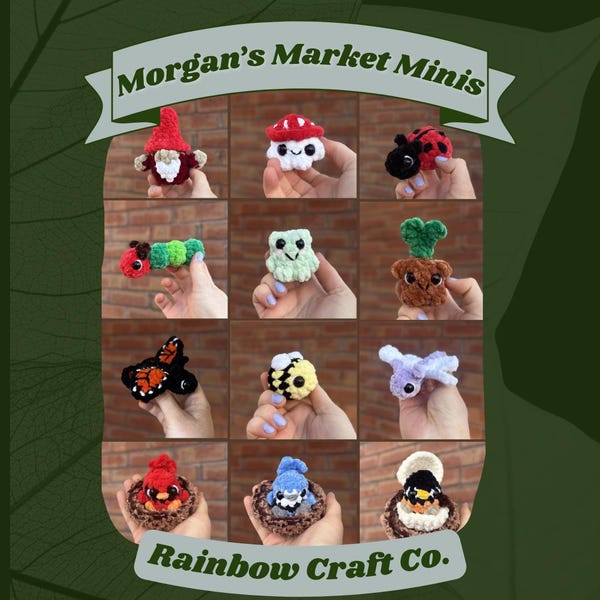 14-in-1 Backyard Garden Buddies No Sew Crochet Patterns, Low Sew Patterns, Market Bestseller Pattern, Spring Keychain Plushie Patterns