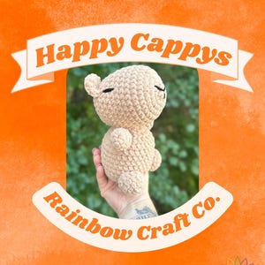 Happy Cappy the Capybara Crochet Pattern, Crochet Pattern, Amigurumi, Capybaras Crochet, Cute Amigurumi Pattern for Fiber Artist