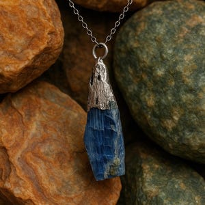 Handcrafted Kyanite Necklace - Natural Healing Crystal Pendant, Elegant Gemstone Jewelry, Perfect Gift for Women, Everyday Wear